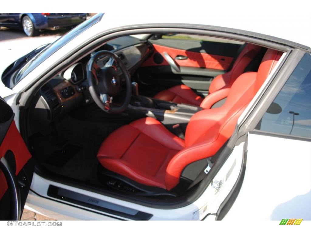 2007 Z4 3.0si Coupe - Alpine White / Dream Red photo #11