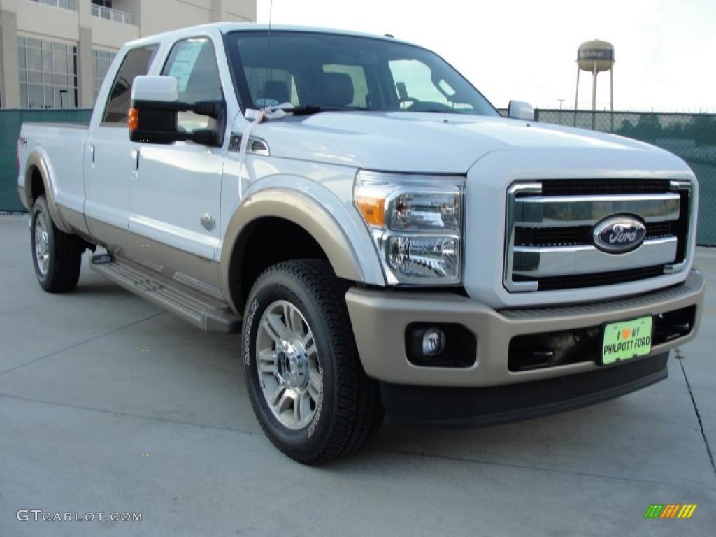 Oxford White 2011 Ford F350 Super Duty King Ranch Crew Cab 4x4 Exterior Photo #38385050