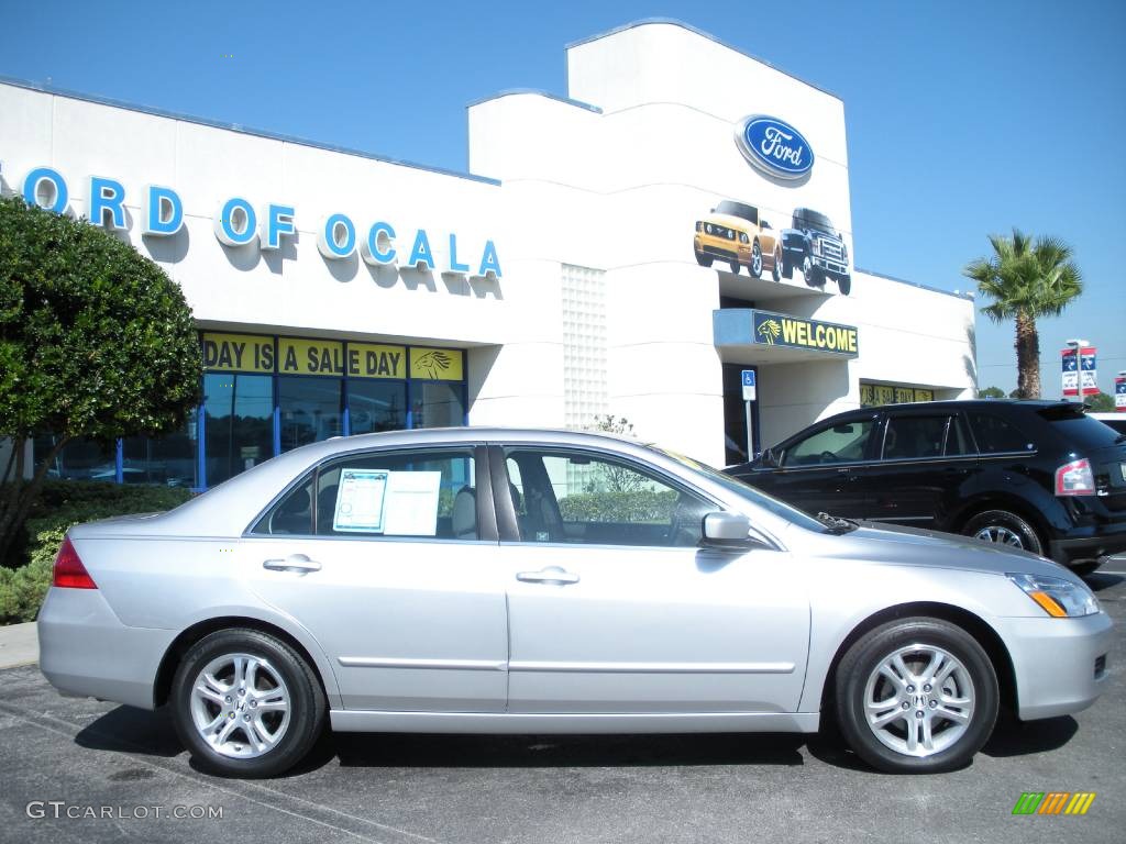 2007 Accord EX-L Sedan - Alabaster Silver Metallic / Gray photo #2
