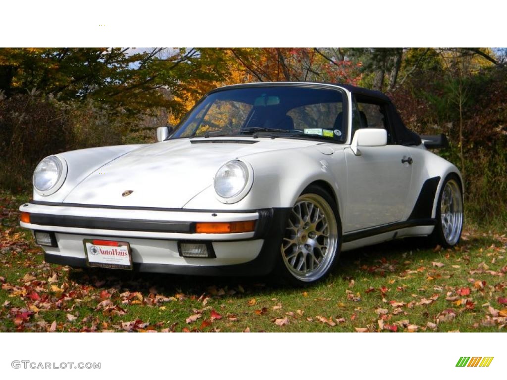 1988 911 Turbo Cabriolet - Grand Prix White / Blue photo #1