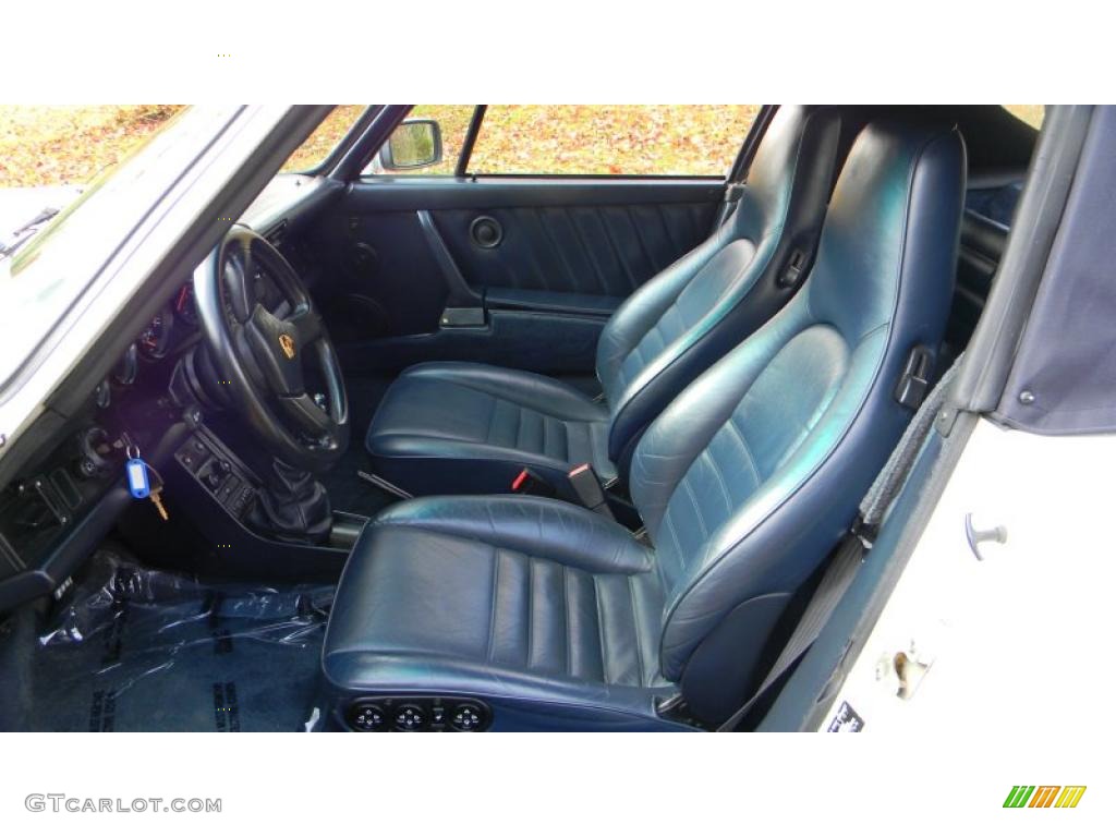 Blue Interior 1988 Porsche 911 Turbo Cabriolet Photo #38388335