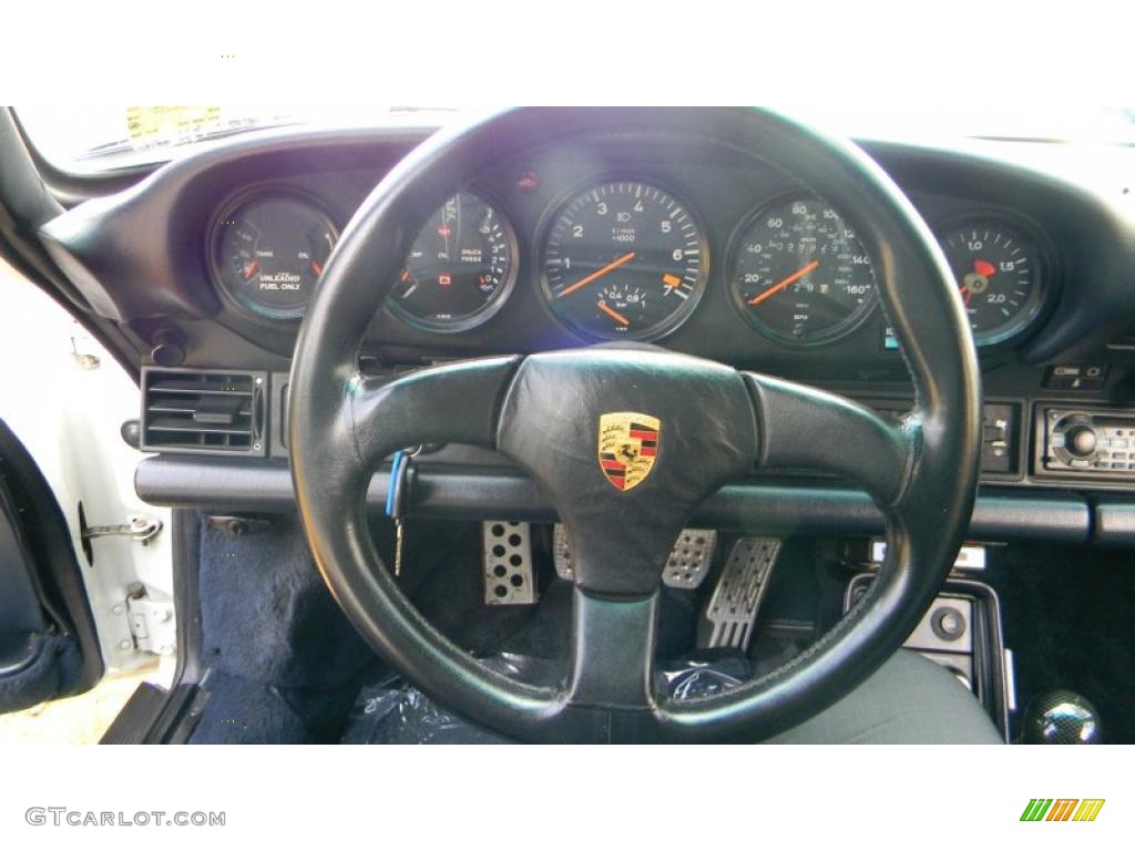 1988 Porsche 911 Turbo Cabriolet Blue Steering Wheel Photo #38388363