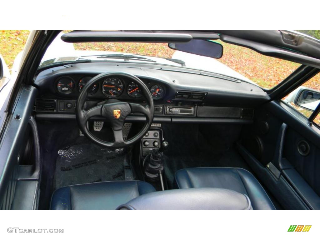 1988 Porsche 911 Turbo Cabriolet Blue Dashboard Photo #38388575