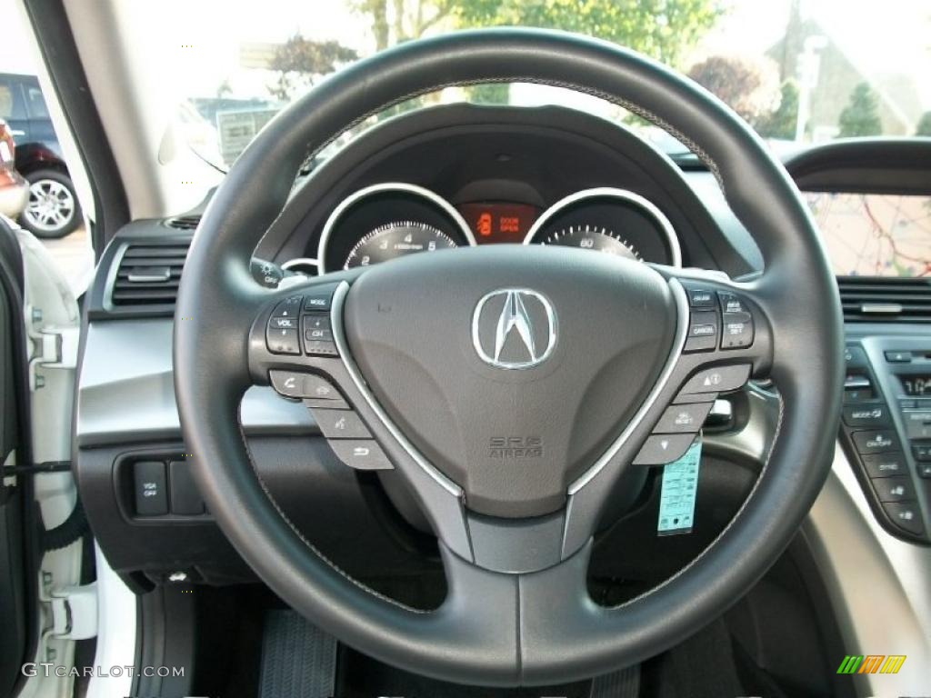 2009 Acura TL 3.7 SH-AWD Taupe/Ebony Steering Wheel Photo #38388595