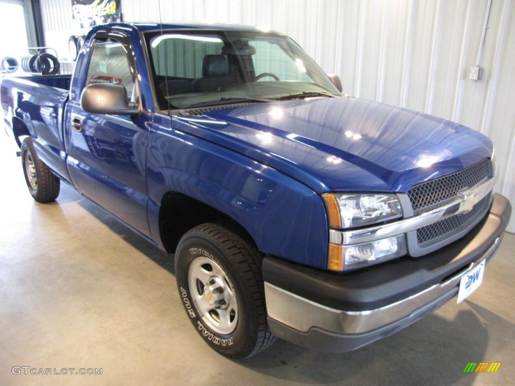 2004 Silverado 1500 LS Regular Cab 4x4 - Arrival Blue Metallic / Dark Charcoal photo #1