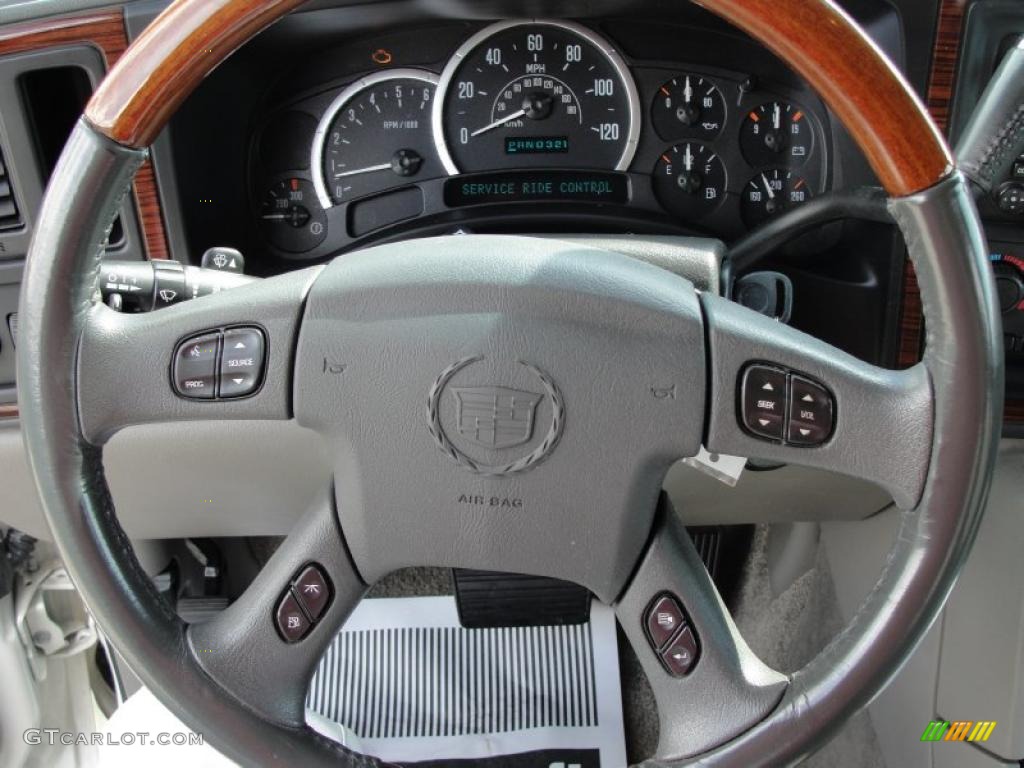 2003 Cadillac Escalade Standard Escalade Model Pewter Steering Wheel Photo #38389671