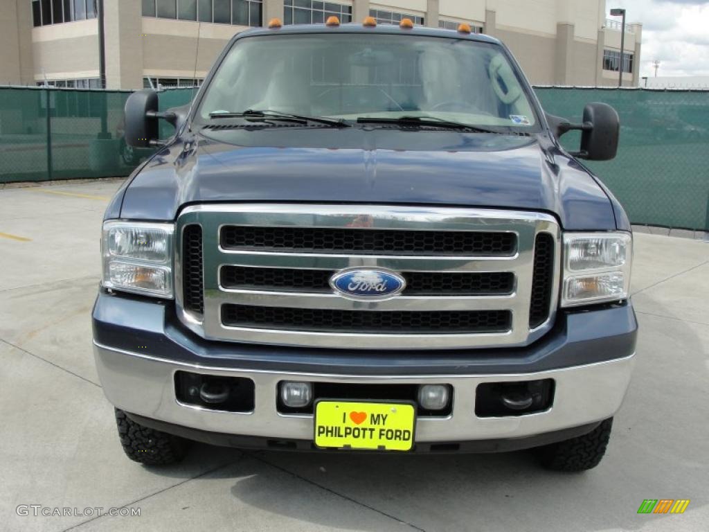 2005 F350 Super Duty Lariat Crew Cab 4x4 Dually - Medium Wedgewood Blue Metallic / Tan photo #8