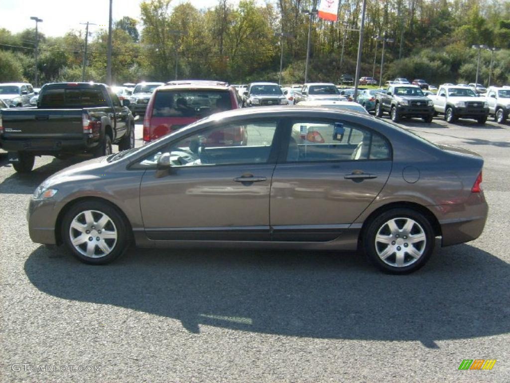 2010 Civic LX Sedan - Urban Titanium Metallic / Beige photo #4
