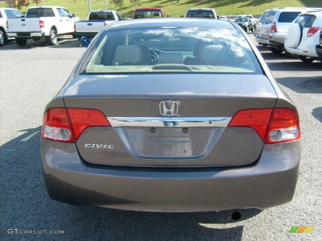 2010 Civic LX Sedan - Urban Titanium Metallic / Beige photo #6