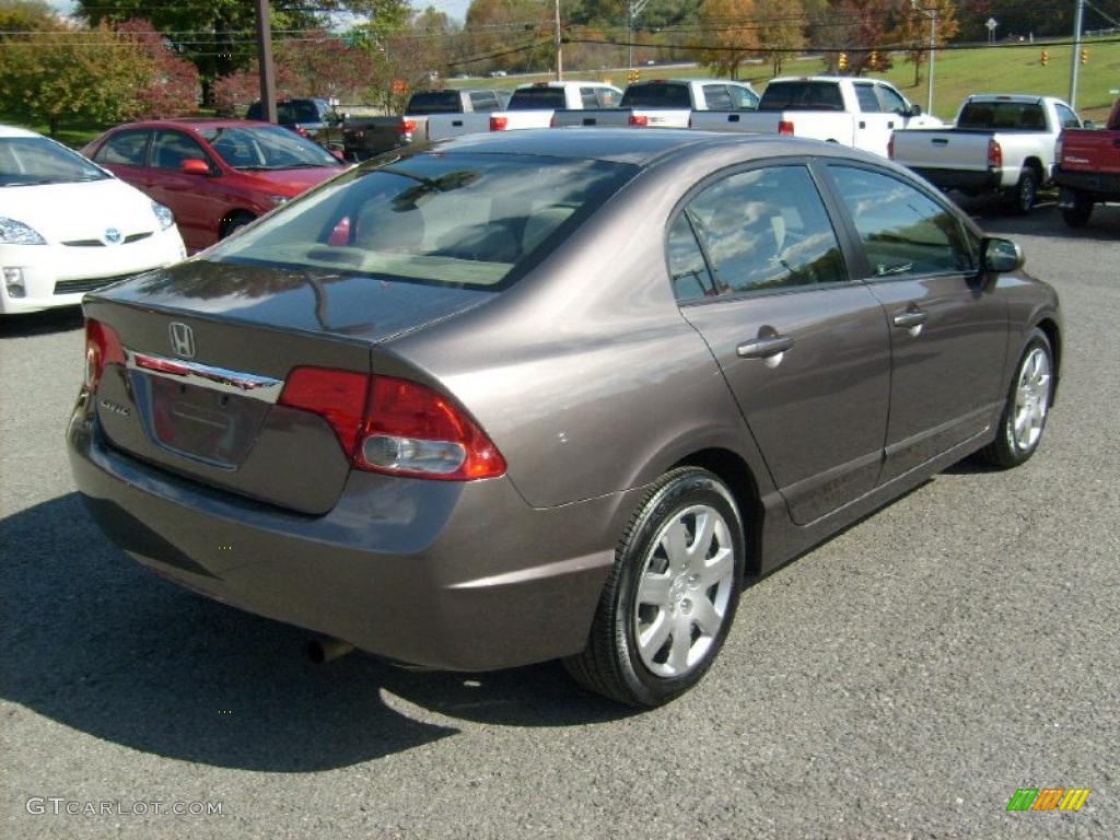 2010 Civic LX Sedan - Urban Titanium Metallic / Beige photo #7