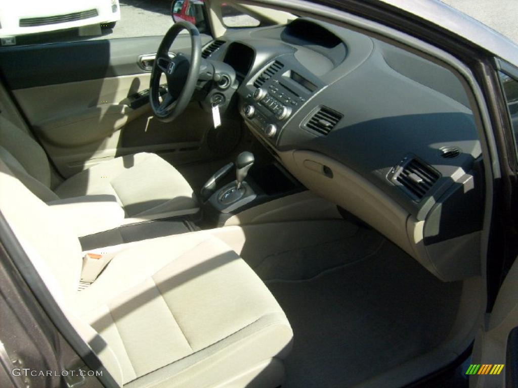 2010 Civic LX Sedan - Urban Titanium Metallic / Beige photo #10