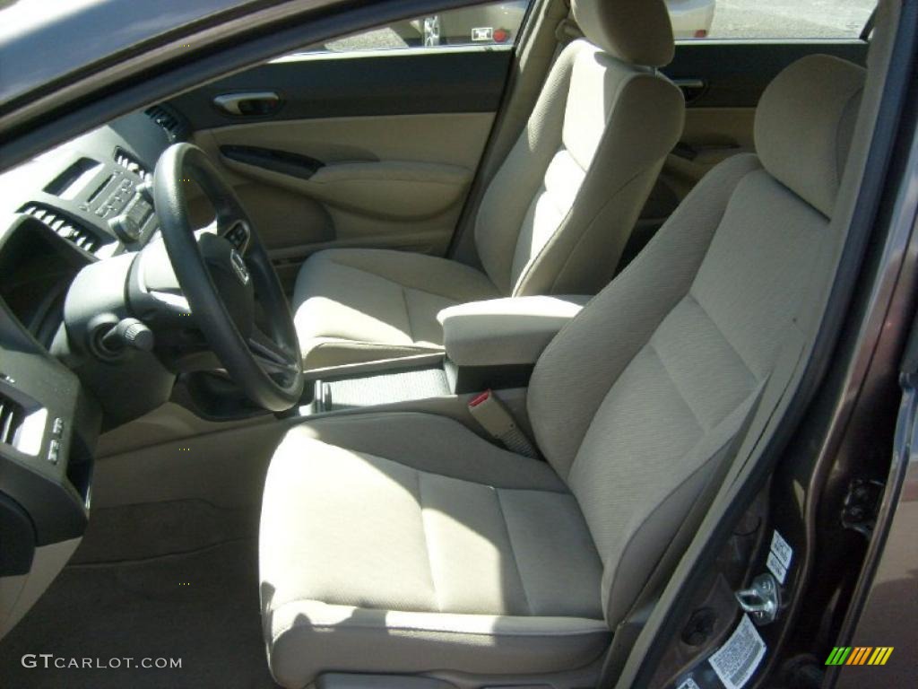 2010 Civic LX Sedan - Urban Titanium Metallic / Beige photo #11