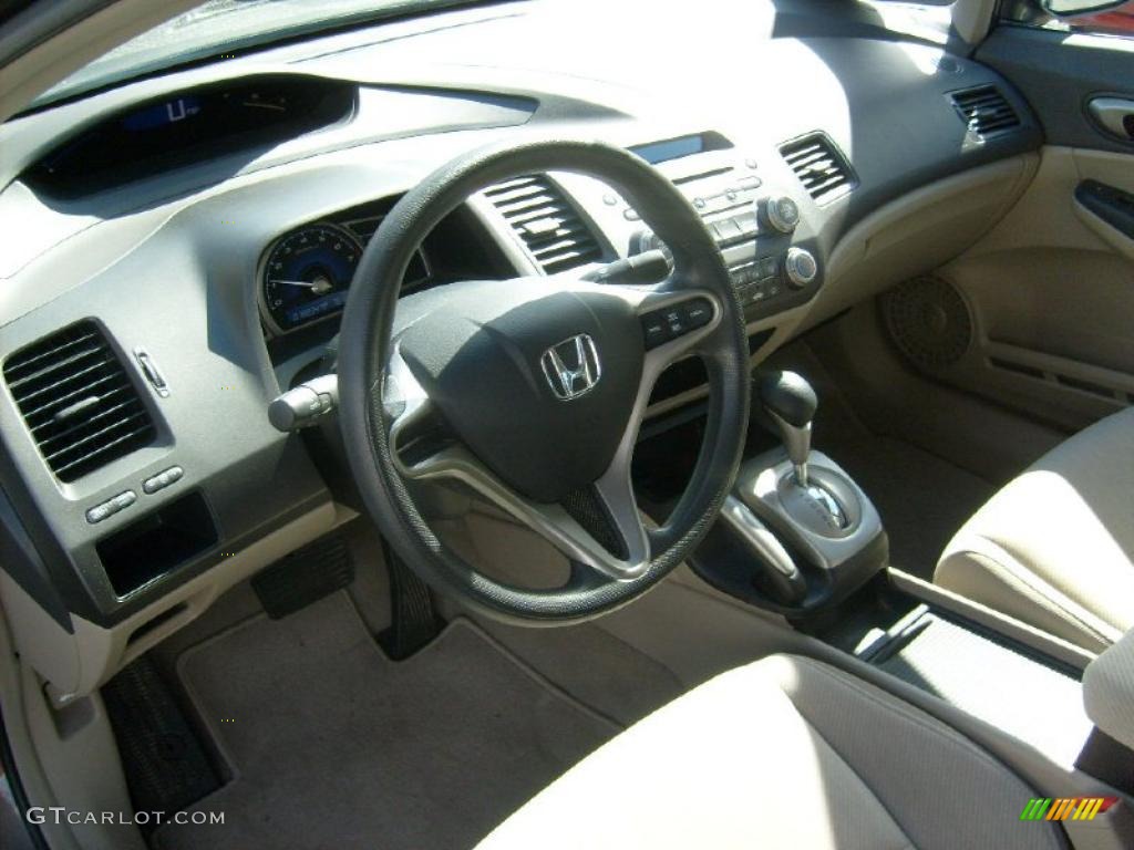 2010 Civic LX Sedan - Urban Titanium Metallic / Beige photo #12