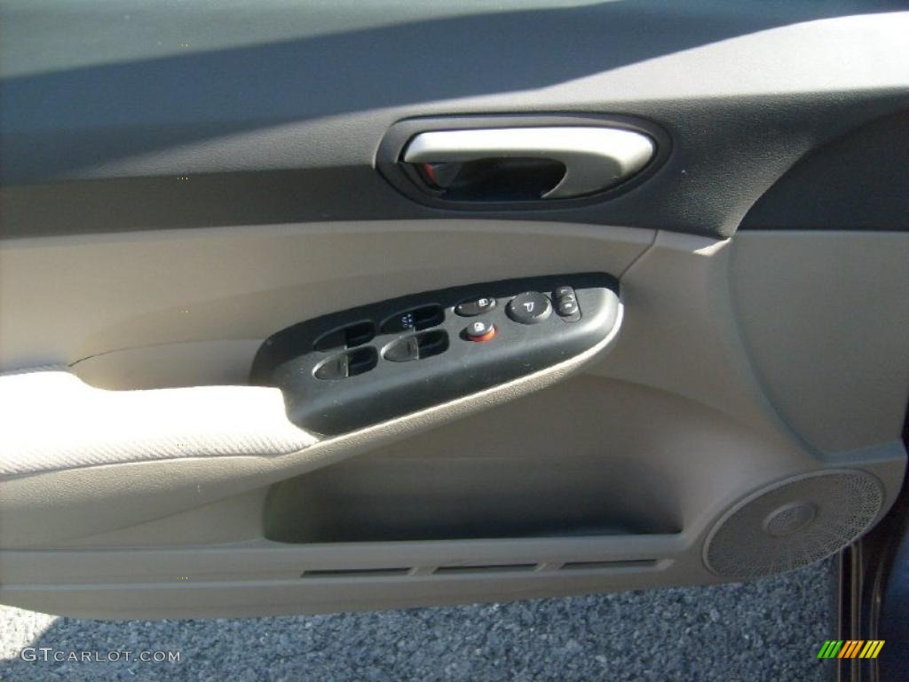 2010 Civic LX Sedan - Urban Titanium Metallic / Beige photo #13