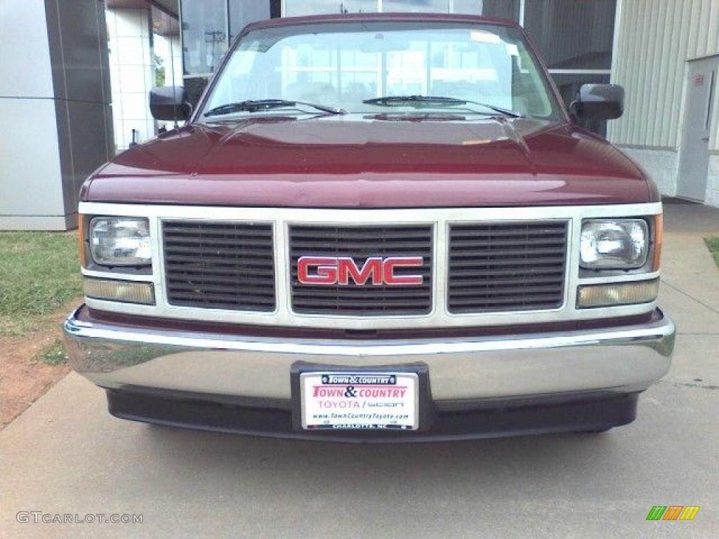 1993 Sierra 1500 Regular Cab - Dark Hunt Club Red Metallic / Gray photo #2