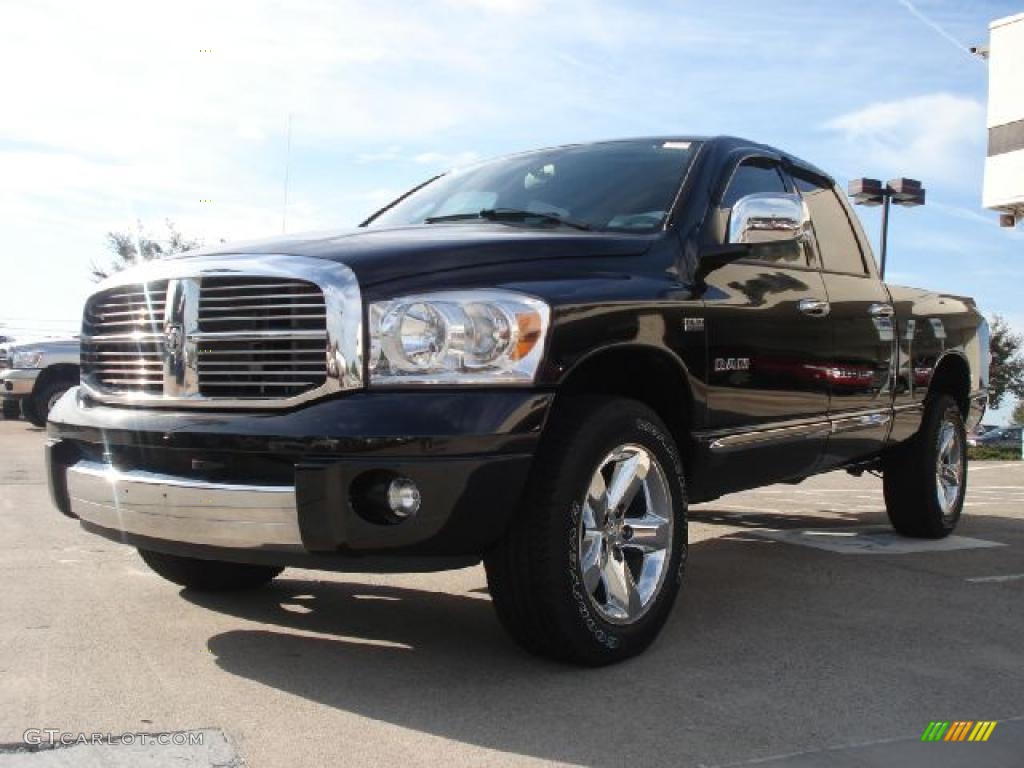 2008 Ram 1500 Laramie Quad Cab 4x4 - Brilliant Black Crystal Pearl / Medium Slate Gray photo #7