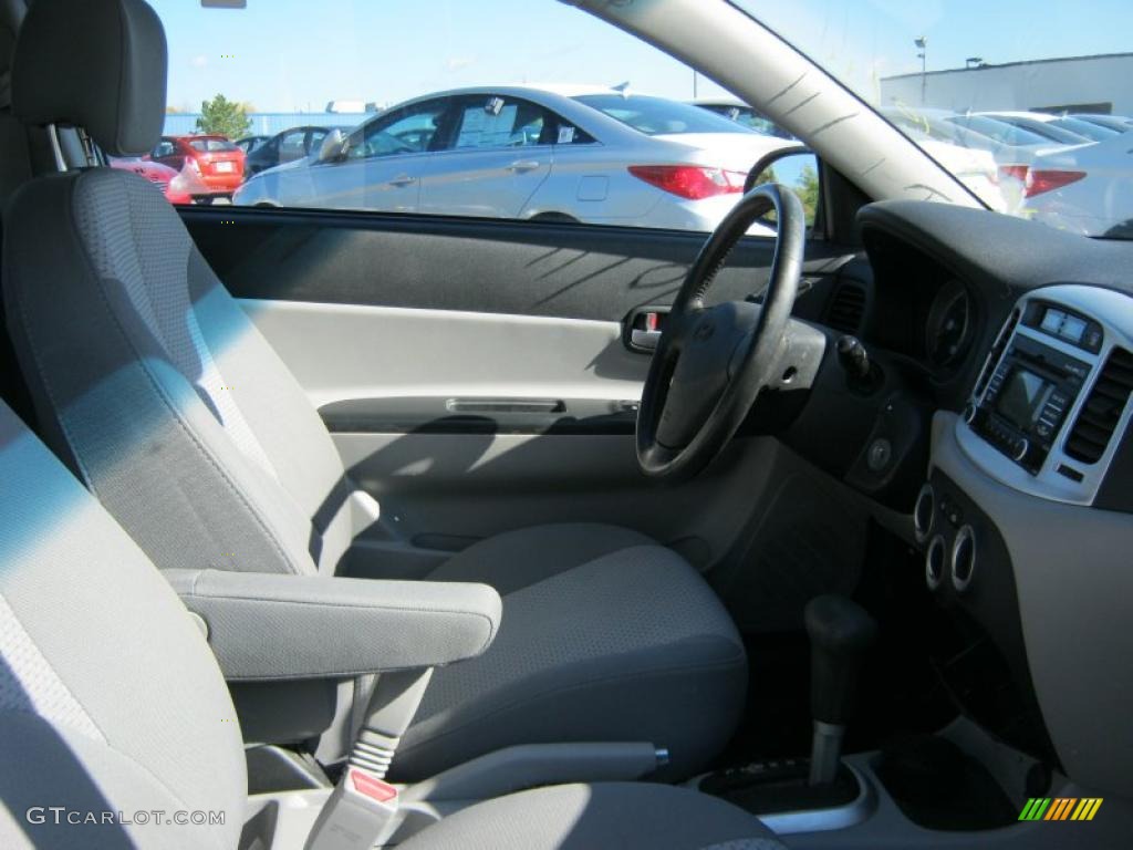 Gray Interior 2008 Hyundai Accent GS Coupe Photo #38395192