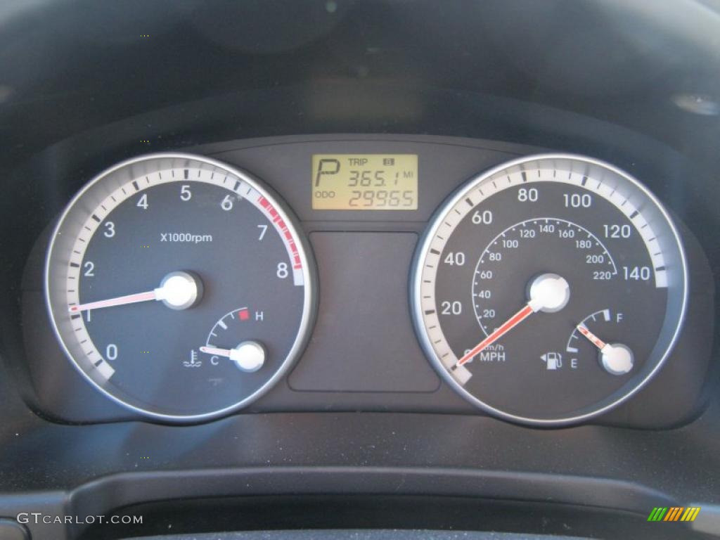 2008 Hyundai Accent GS Coupe Gauges Photo #38395507