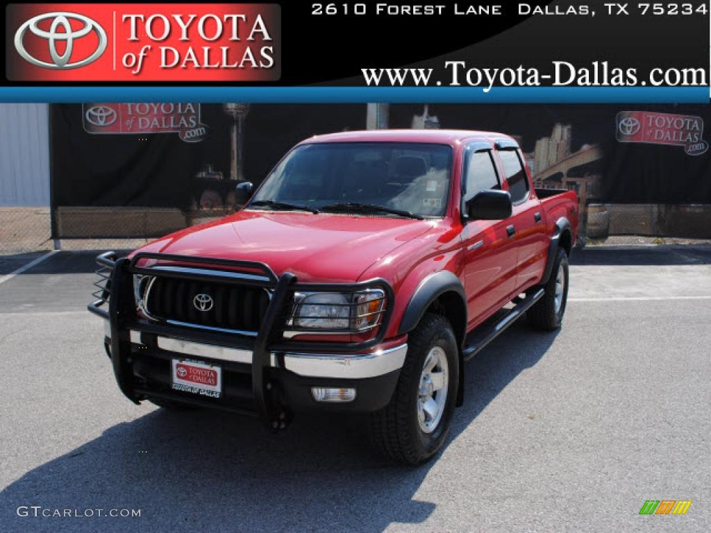 2004 Tacoma V6 PreRunner TRD Double Cab - Radiant Red / Oak photo #1