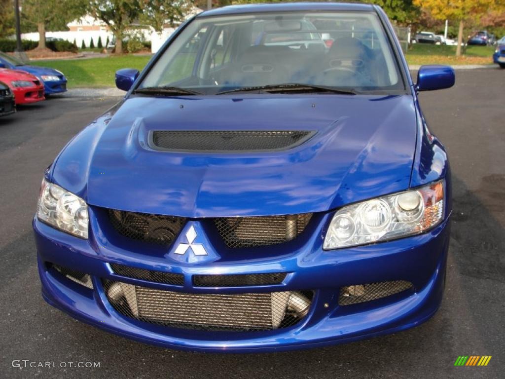 2005 Lancer Evolution VIII - Electric Blue Metallic / Black photo #10