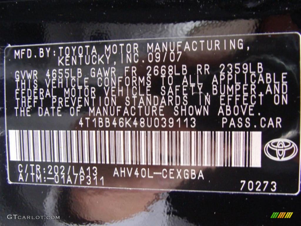 2008 Camry Hybrid - Black / Ash photo #16
