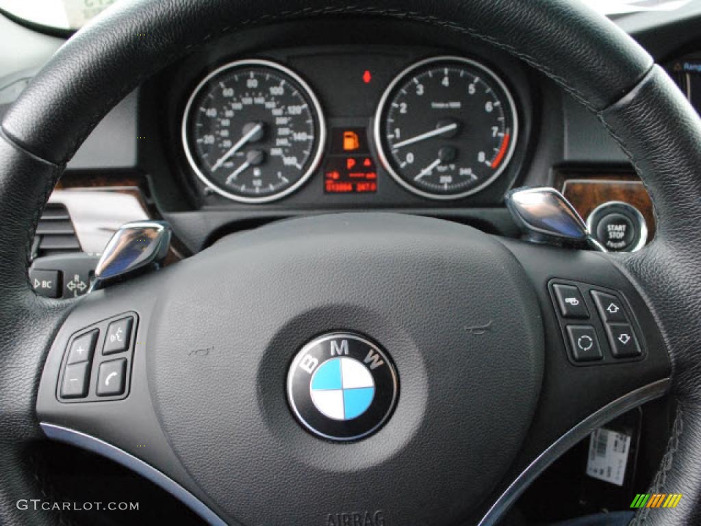 2009 BMW 3 Series 328i Coupe Black Steering Wheel Photo #38401472