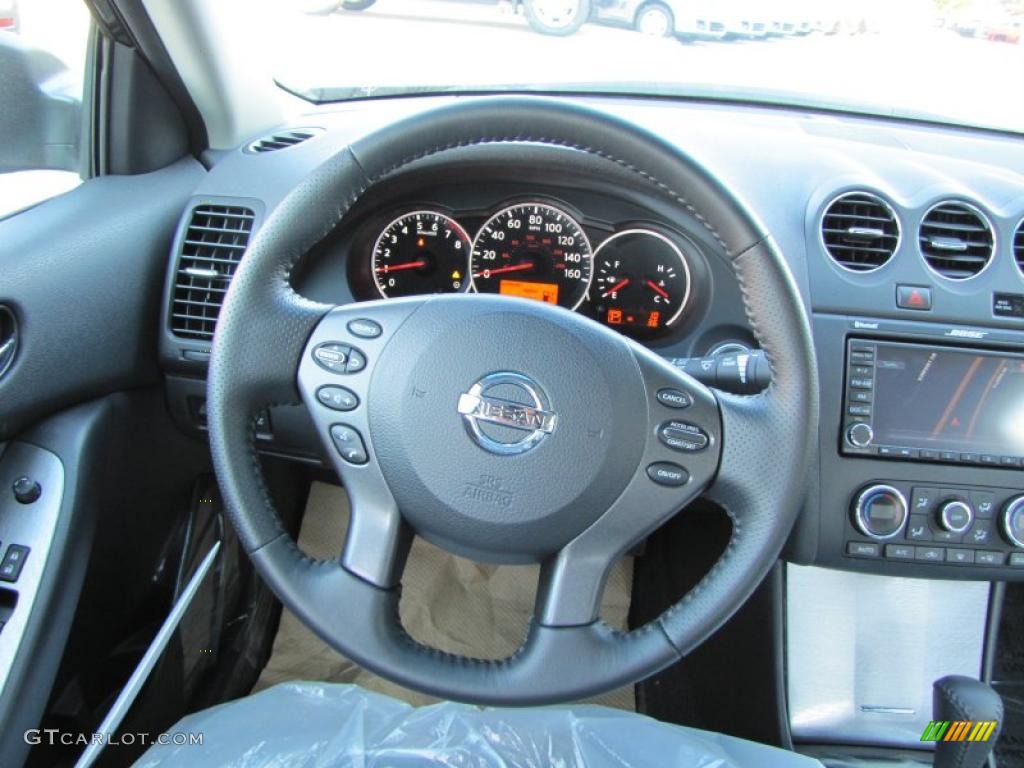 2011 Nissan Altima 3.5 SR Charcoal Steering Wheel Photo #38406504