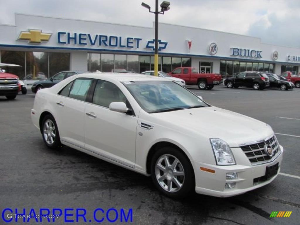 White Diamond Tricoat 2010 Cadillac STS V6 Luxury Exterior Photo #38407556