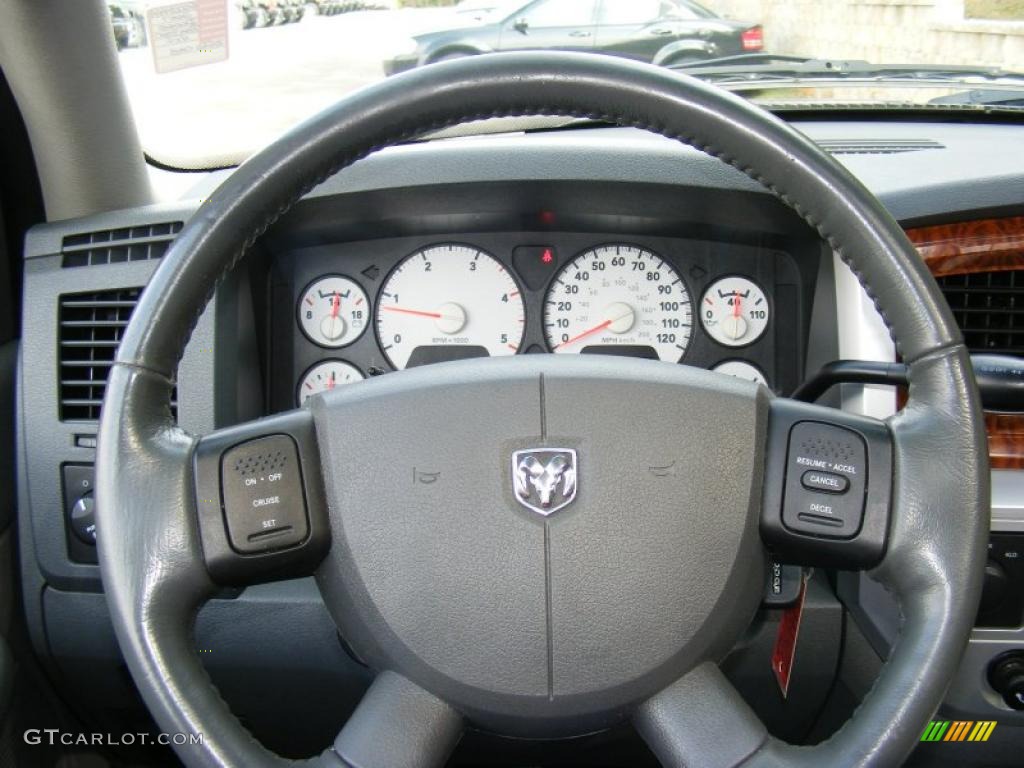 2007 Dodge Ram 3500 Laramie Quad Cab 4x4 Medium Slate Gray Steering Wheel Photo #38407660