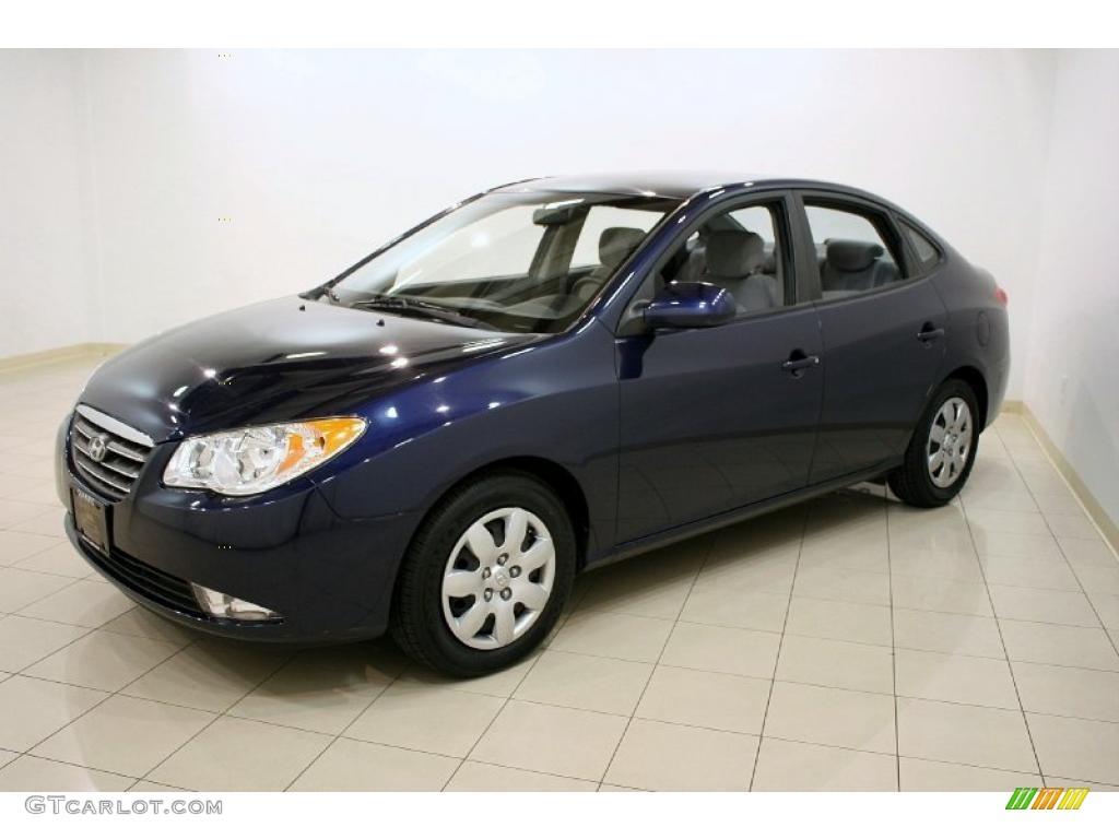 2009 Elantra GLS Sedan - Regatta Blue / Gray photo #3