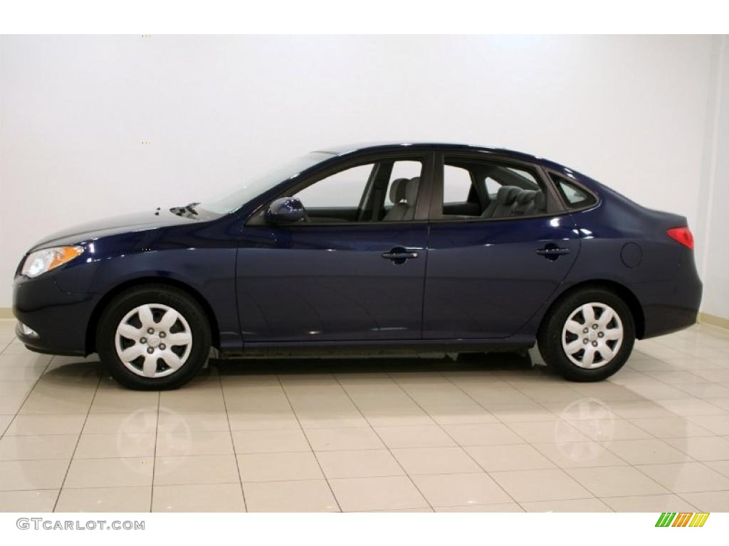 2009 Elantra GLS Sedan - Regatta Blue / Gray photo #4