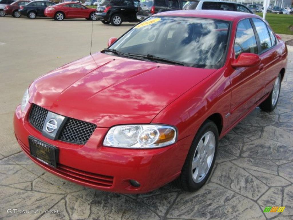 2006 Sentra 1.8 S Special Edition - Code Red / Charcoal photo #2