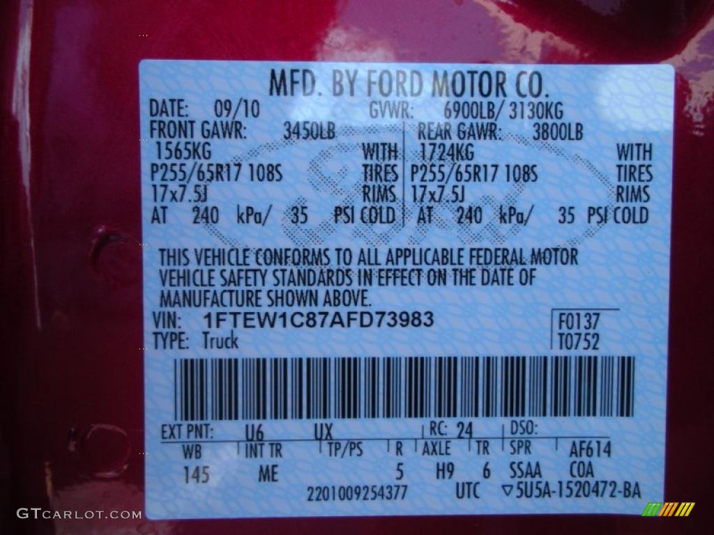 2010 F150 XLT SuperCrew - Red Candy Metallic / Medium Stone photo #12