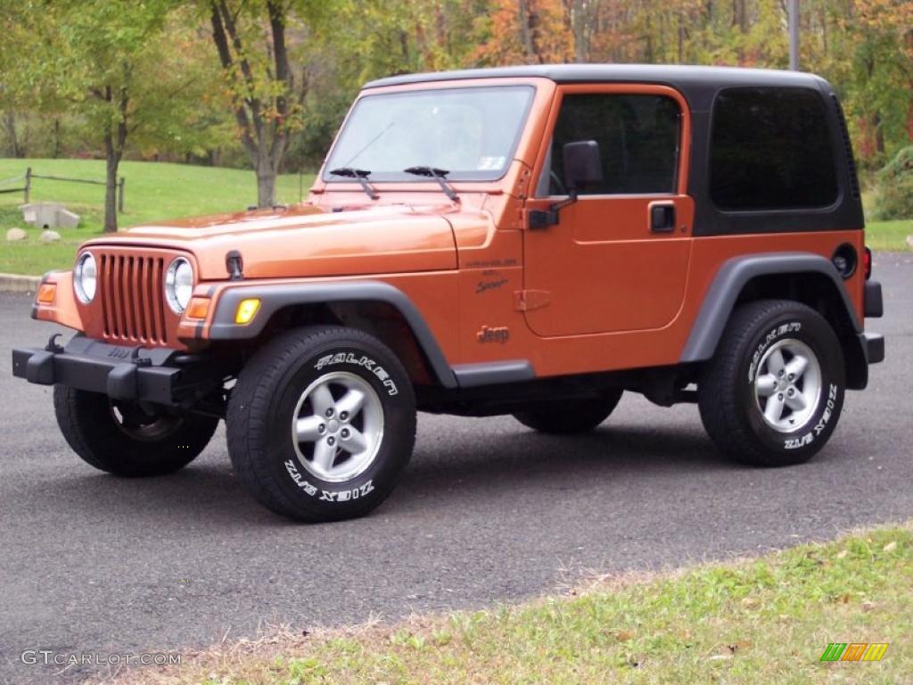 2001 Wrangler Sport 4x4 - Amber Fire Pearl / Agate Black photo #7