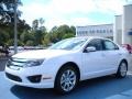 2011 White Platinum Tri-Coat Ford Fusion SEL V6  photo #1