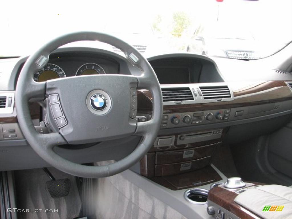2002 BMW 7 Series 745i Sedan Flannel Grey Dashboard Photo #38420241