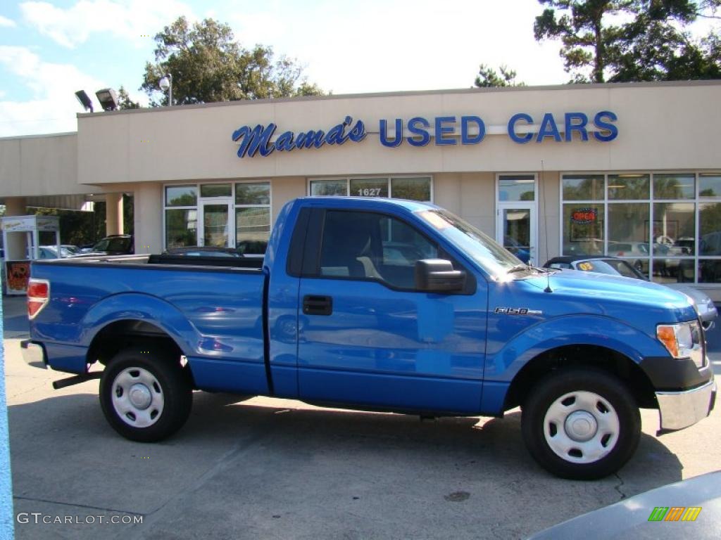 2009 F150 XL Regular Cab - Blue Flame Metallic / Stone/Medium Stone photo #1