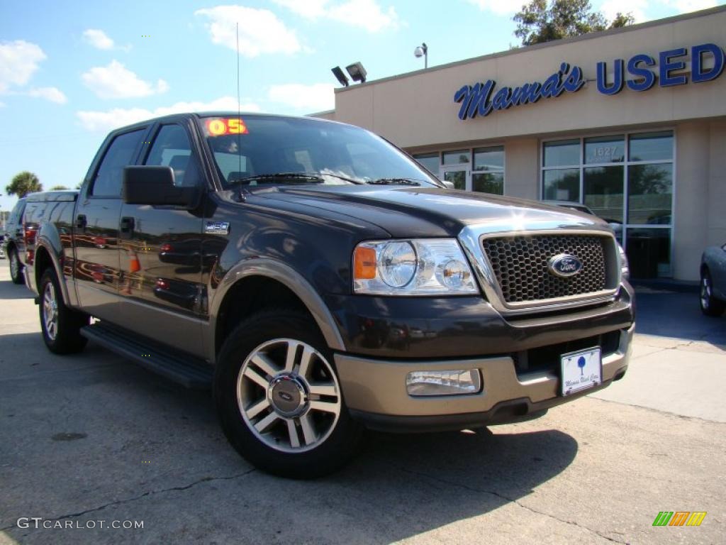 2005 F150 Lariat SuperCrew - Dark Stone Metallic / Tan photo #30