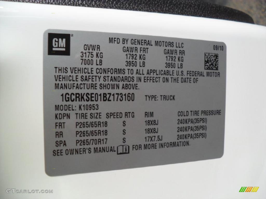 2011 Chevrolet Silverado 1500 LT Extended Cab 4x4 Info Tag Photo #38423877