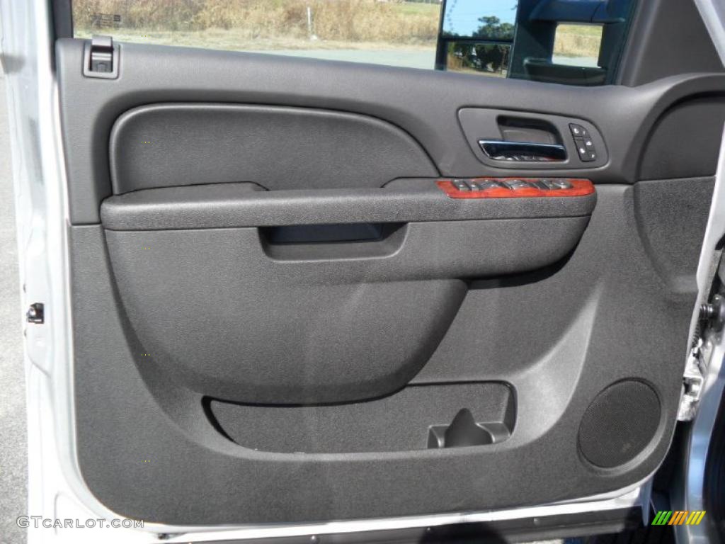 2011 Chevrolet Silverado 3500HD LTZ Crew Cab 4x4 Dually Ebony Door Panel Photo #38424333