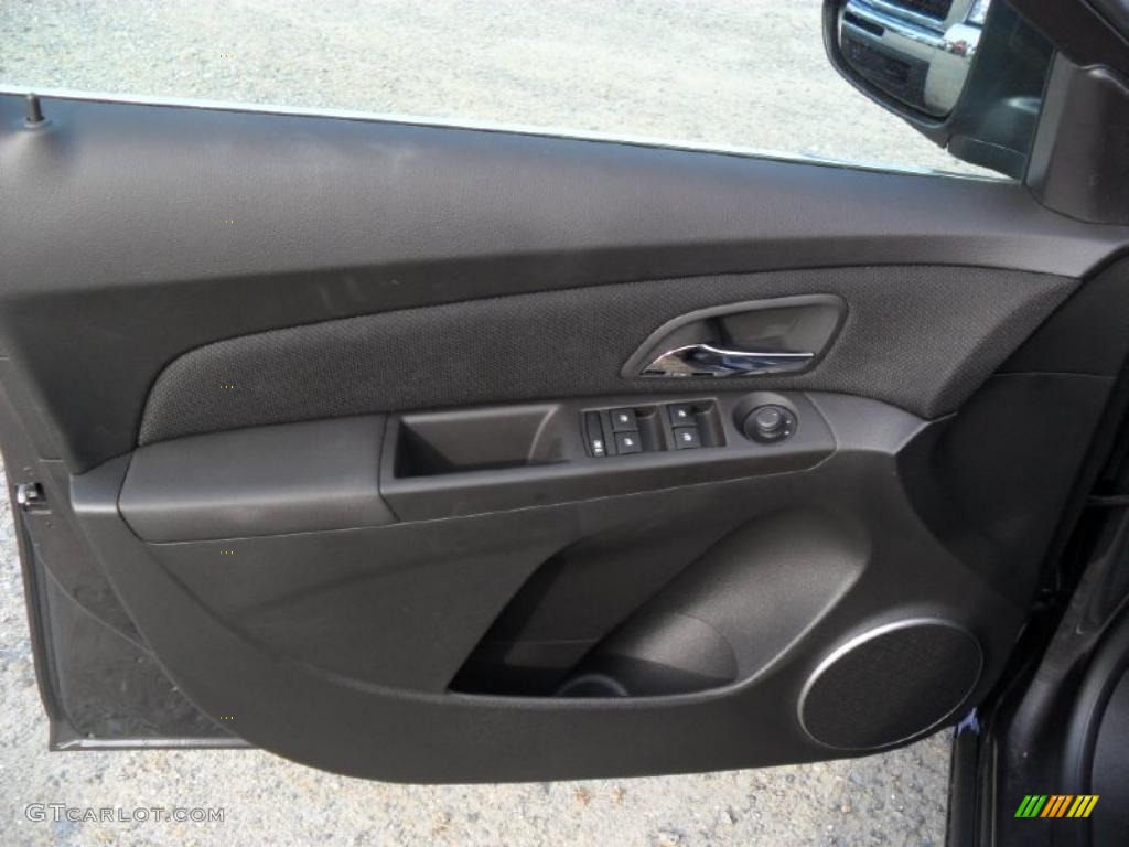 2011 Chevrolet Cruze LTZ Jet Black Leather Door Panel Photo #38428789