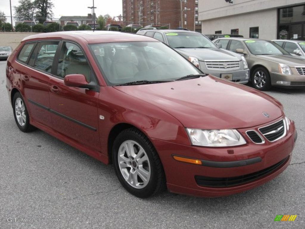 Chili Red Metallic 2007 Saab 9-3 2.0T SportCombi Wagon Exterior Photo #38428877