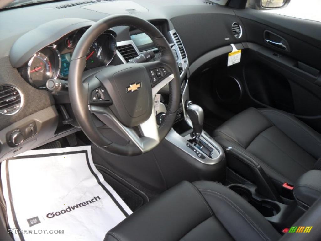 Jet Black Leather Interior 2011 Chevrolet Cruze LTZ Photo #38429061