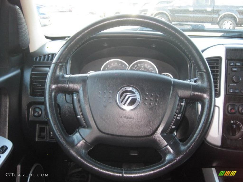 2005 Mercury Mariner V6 Premier 4WD Black Steering Wheel Photo #38429617