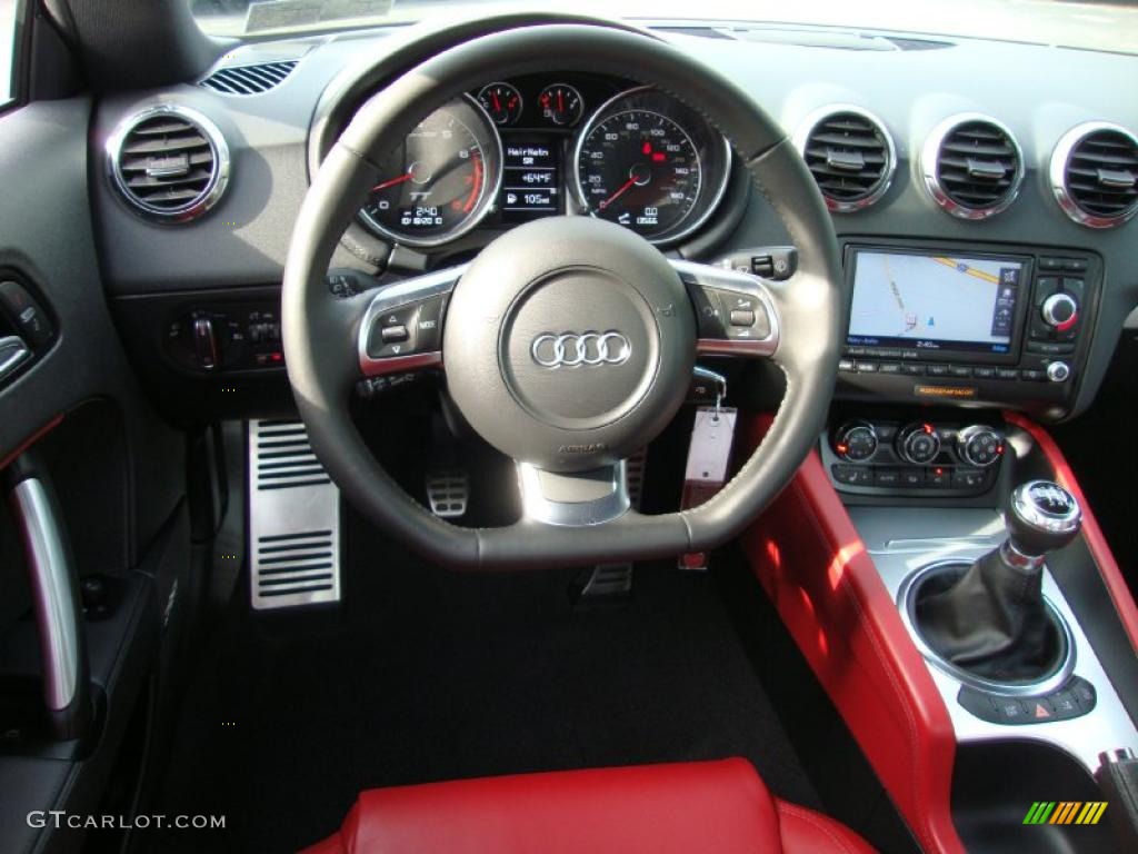 2009 Audi TT 3.2 quattro Coupe Magma Red Dashboard Photo #38430653