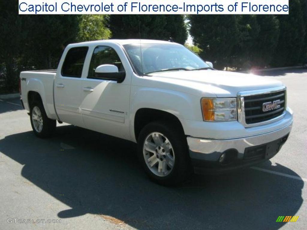 2008 Sierra 1500 SLT Crew Cab 4x4 - Summit White / Light Cashmere photo #1