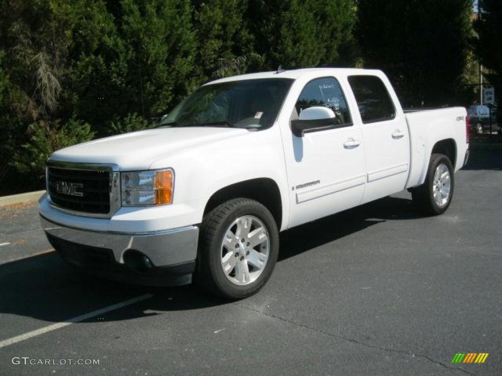 Summit White 2008 GMC Sierra 1500 SLT Crew Cab 4x4 Exterior Photo #38434040