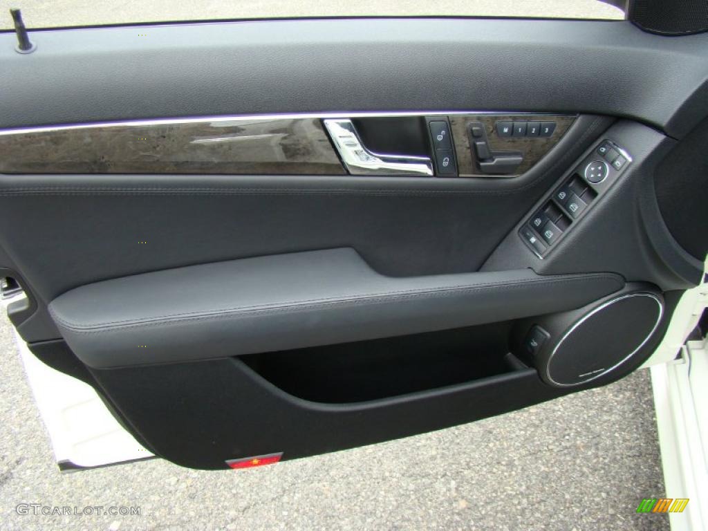 2009 Mercedes-Benz C 63 AMG Black AMG Premium Leather Door Panel Photo #38435964
