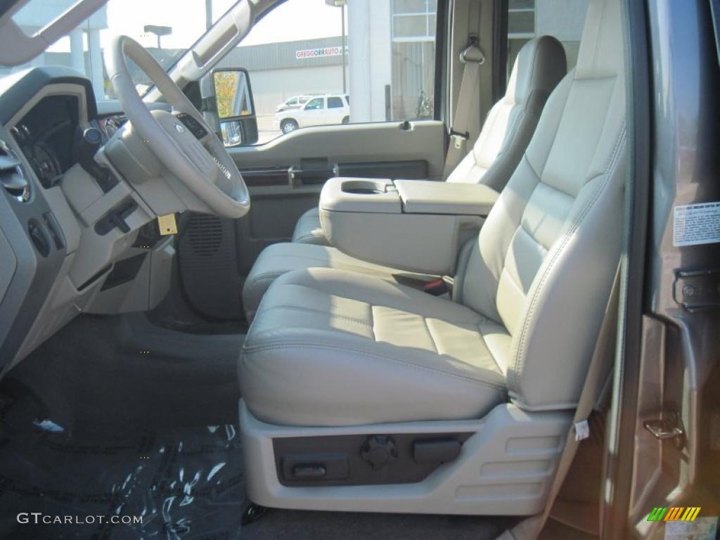 Medium Stone Interior 2009 Ford F450 Super Duty Lariat Crew Cab 4x4 Dually Photo #38438320