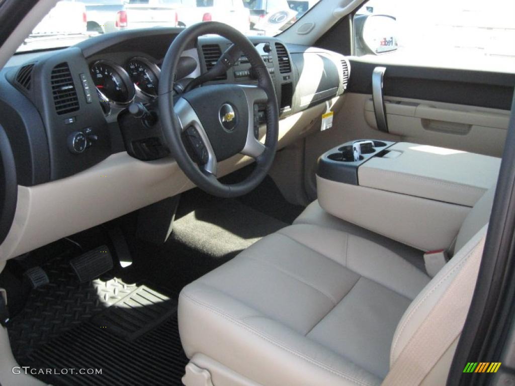 Light Cashmere/Ebony Interior 2011 Chevrolet Silverado 1500 LT Crew Cab 4x4 Photo #38443120